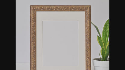 Antique Gold Finish Frame With Red And Black Undertones On Ornate Profile