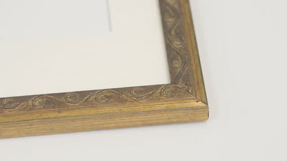 Golden Leaf Vine Motif Frame With Brown Highlights