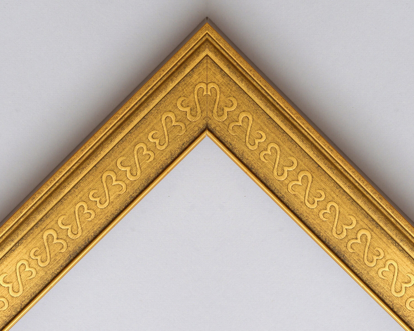 Antiqued Gold Frame With Open-Heart Embossed Pattern